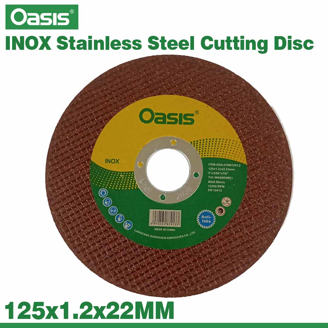 Oasis 5 Inch INOX Stainless Steel Cutting Disc 125x1.2x22.23MM