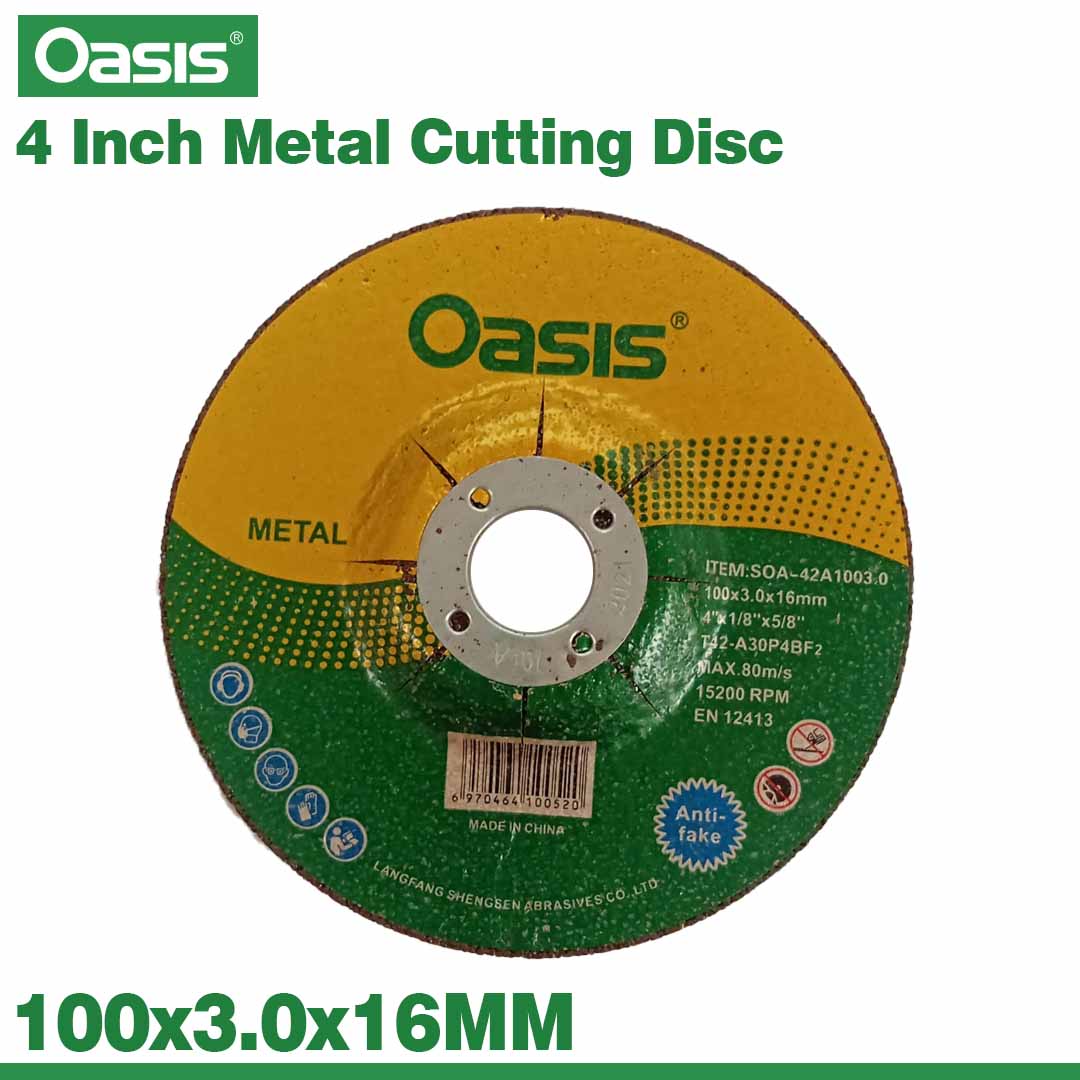Oasis 4 Inch Metal Cutting Disc 100x3.0x16mm | Heavy Duty Steel Cutting Disc