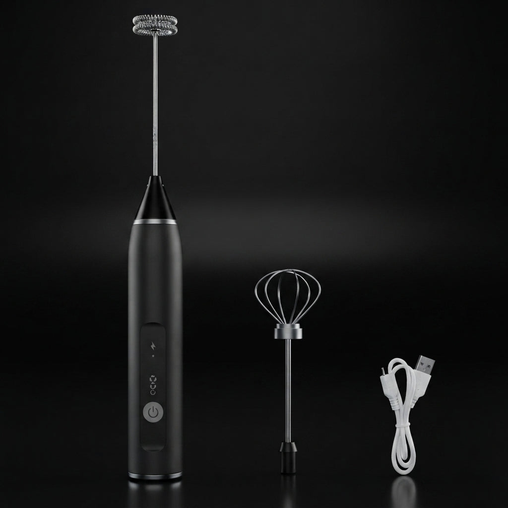2-in-1 USB Rechargeable Milk Frother & Egg Beater – 3-Speed Handheld Electric Foam Maker