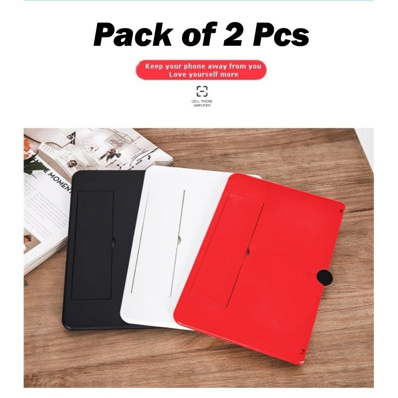 Pack Of 2 Foldable 3D Screen Magnifier Holder Stands For Mobile Phones
