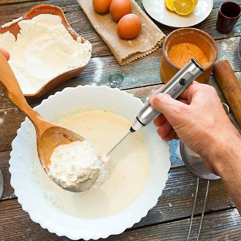 2-in-1 USB Rechargeable Milk Frother & Egg Beater – 3-Speed Handheld Electric Foam Maker