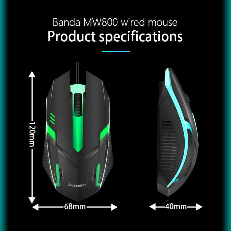 Banda MW800 RGB Esports Gaming Mouse – Precision Control, Dazzling Lighting, and Streamlined Comfort
