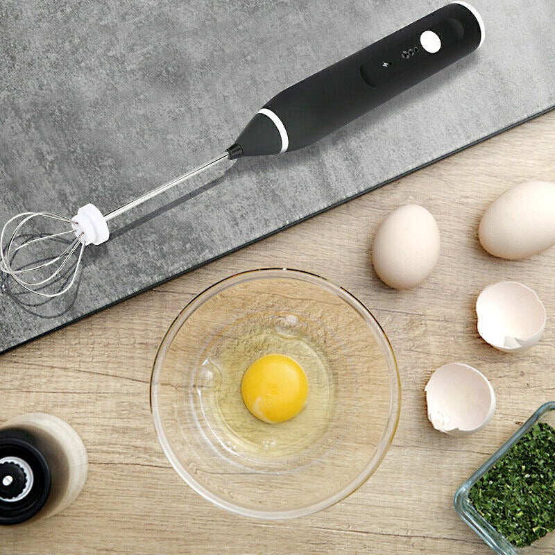 2-in-1 USB Rechargeable Milk Frother & Egg Beater – 3-Speed Handheld Electric Foam Maker