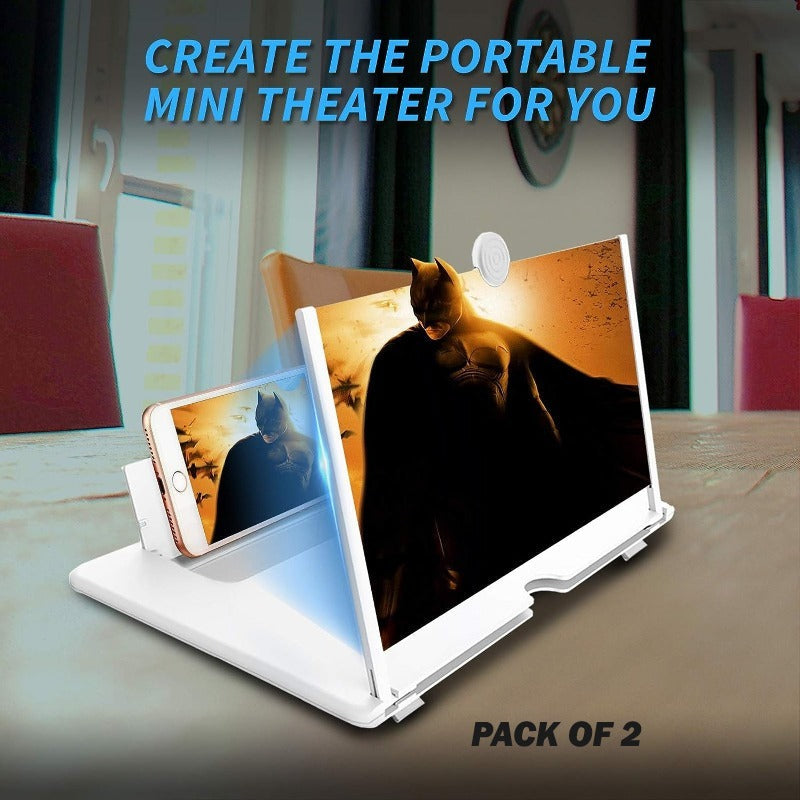 Pack Of 2 Foldable 3D Screen Magnifier Holder Stands For Mobile Phones